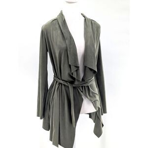 Signature Olive Green Draped Wrap Cardigan
